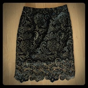 Black and gold lace skirt